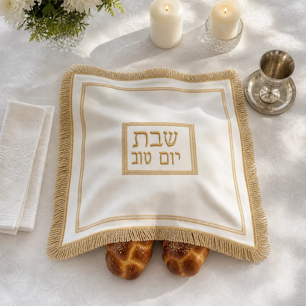 challah-cover-gold - overhead view