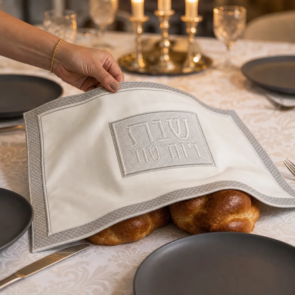 challah-cover-silver - in use