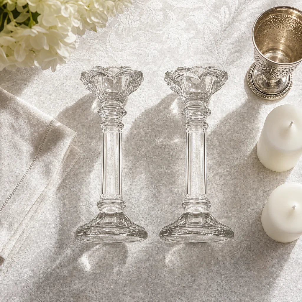 glass-candlesticks - overhead view