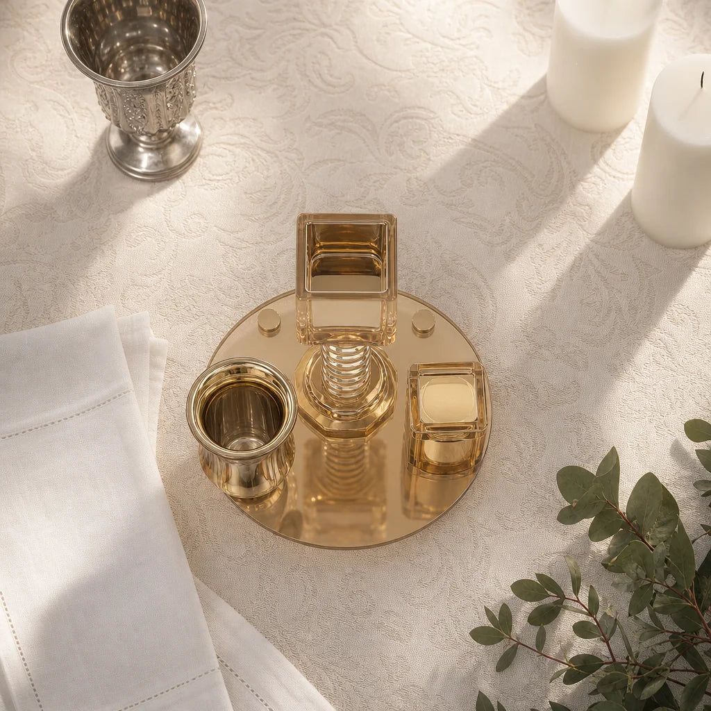 havdalah-set-gold - overhead view